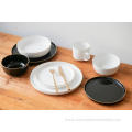 Porcelain dinnerware set with real gold decal